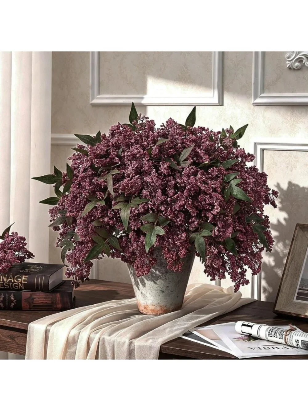 12 Realistic Berry Stems & Nandina Branches - Fall Home Decor, Floral